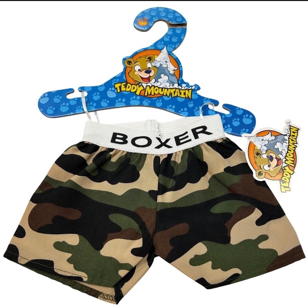 Teddy Mountain Army Camo Boxer Shorts for 16 inch Stuffed Animals New with Tags